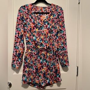 Floral Romper with Pockets (Size Small)